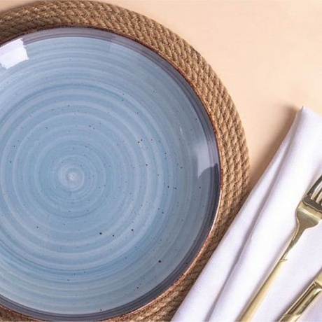 Тарелка десертная MOOD дымчато-голубой 19см - фото 7