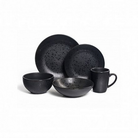 Тарелка десертная DROPS черный 20см - фото 5