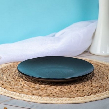 Тарелка десертная DROPS черный 20см - фото 6