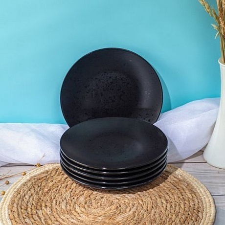 Тарелка десертная DROPS черный 20см - фото 9
