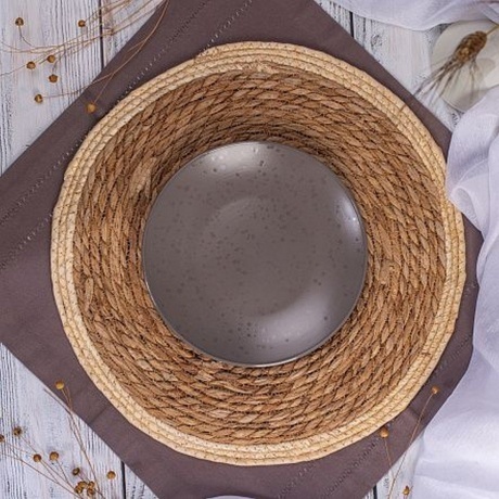 Тарелка десертная DROPS серо-коричневый 20см - фото 11