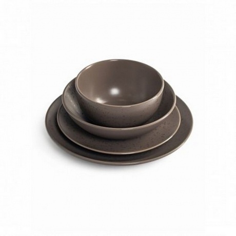 Тарелка десертная DROPS серо-коричневый 20см - фото 4