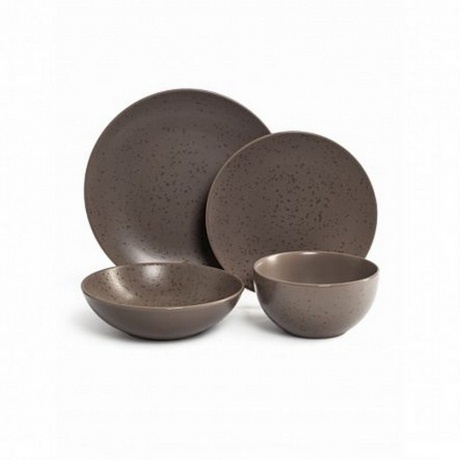 Тарелка десертная DROPS серо-коричневый 20см - фото 5