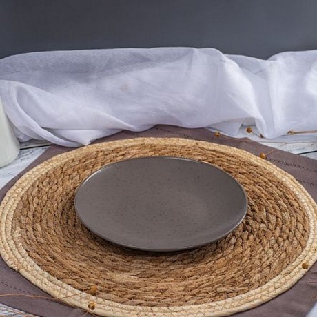 Тарелка десертная DROPS серо-коричневый 20см - фото 8