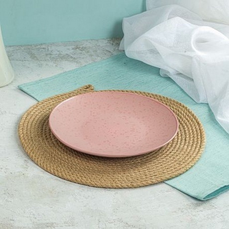 Тарелка десертная DROPS розовый 20см - фото 13