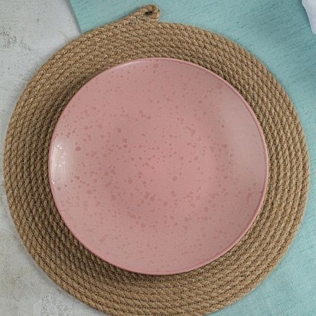 Тарелка десертная DROPS розовый 20см - фото 14
