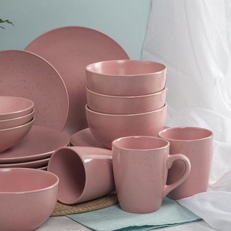 Тарелка десертная DROPS розовый 20см - фото 10