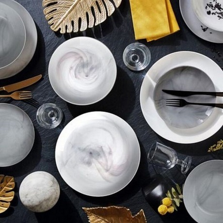 Тарелка десертная DIWALI MARBRE WHITE 19см - фото 3