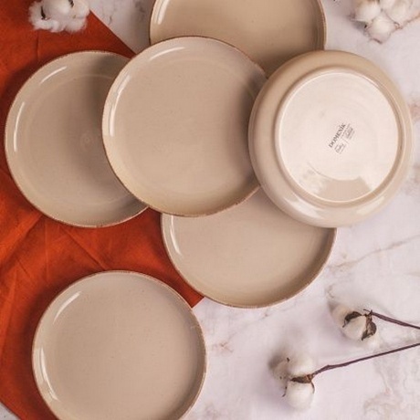 Тарелка десертная DAILY бежевый 19см - фото 8