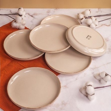 Тарелка десертная DAILY бежевый 19см - фото 9