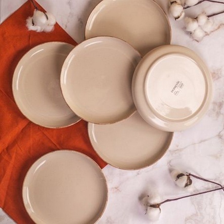 Тарелка десертная DAILY бежевый 19см - фото 10