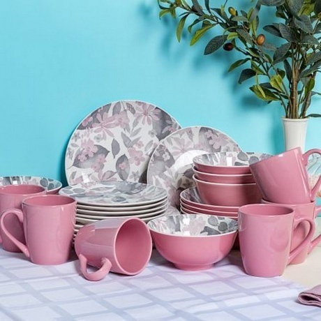 Тарелка десертная BLOOMING розовая 19см - фото 7