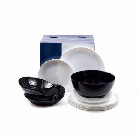 Набор столовый ДИВАЛИ черно-белый 19пр - фото 2