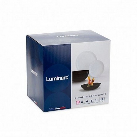 Набор столовый ДИВАЛИ черно-белый 19пр - фото 3