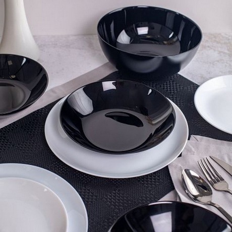 Набор столовый ДИВАЛИ черно-белый 19пр - фото 4