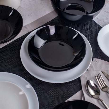 Набор столовый ДИВАЛИ черно-белый 19пр - фото 5