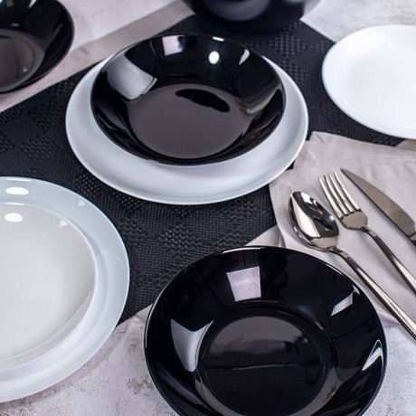 Набор столовый ДИВАЛИ черно-белый 19пр - фото 6