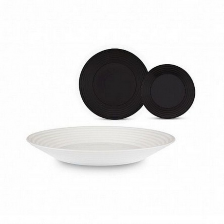 Набор столовый АРЕНА ЧЕРНО-БЕЛЫЙ 18пр - фото 1