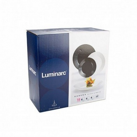 Набор столовый АРЕНА ЧЕРНО-БЕЛЫЙ 18пр - фото 4