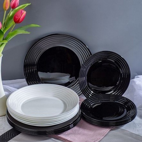 Набор столовый АРЕНА ЧЕРНО-БЕЛЫЙ 18пр - фото 10