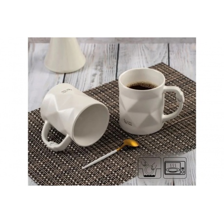 Кружка BLACK&amp;WHITE белая 390мл - фото 8