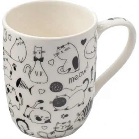 Кружка CATS&amp;DOGS черно-белая 320мл - фото 2