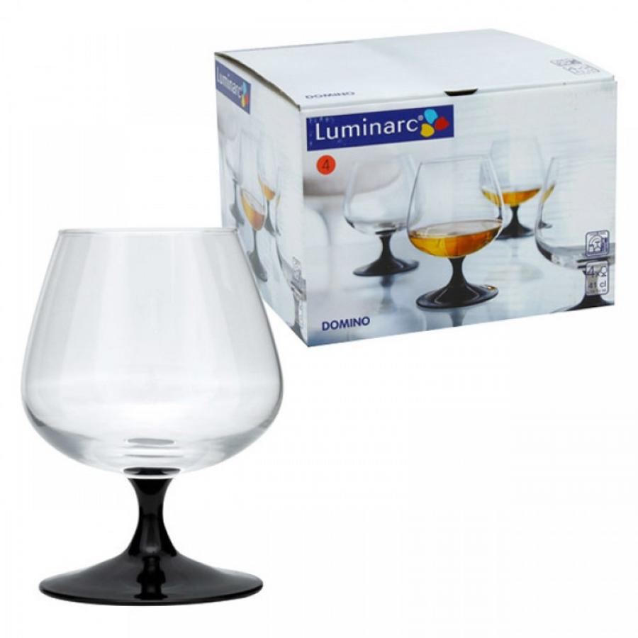 Набор бокалов LUMINARC ДОМИНО для коньяка 4шт 410мл бокал для коньяка luminarc сияющий графит p1567 2шт 410мл