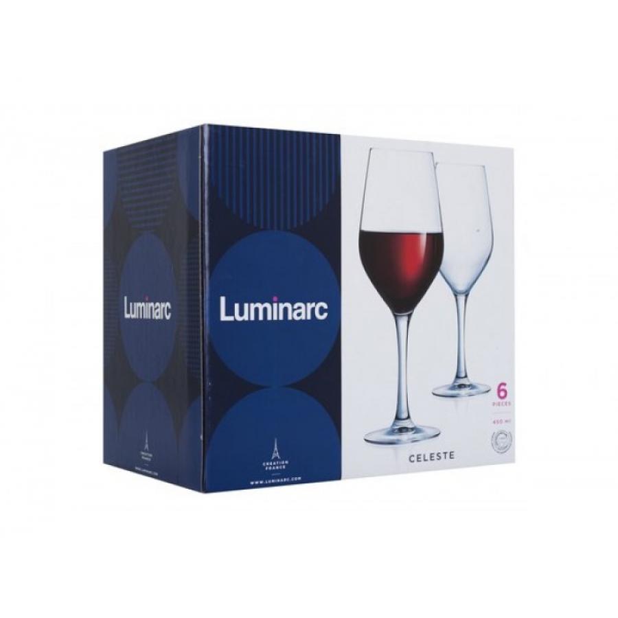 Набор бокалов LUMINARC СЕЛЕСТ для вина 450мл 6шт набор бокалов luminarc селест 6шт 160мл шампань стекло