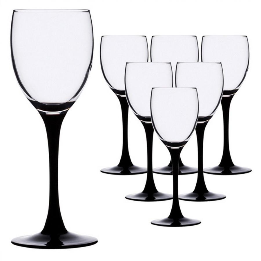 Набор бокалов LUMINARC ДОМИНО для вина 6шт 250мл набор бокалов для вина luminarc домино 6шт 250мл черная ножка стекло