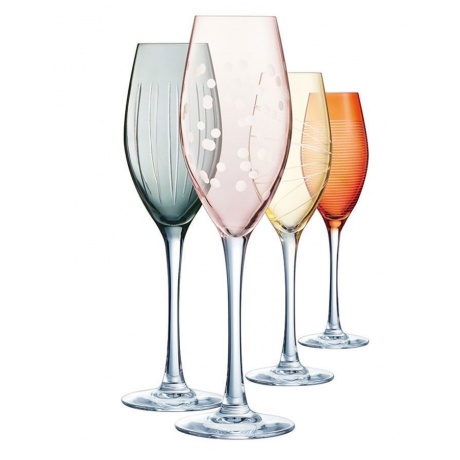 Набор бокалов для шампанского LUMINARC ИЛЛЮМИНЕЙШН КОЛОРС 240мл 4шт, L7602 - фото 1