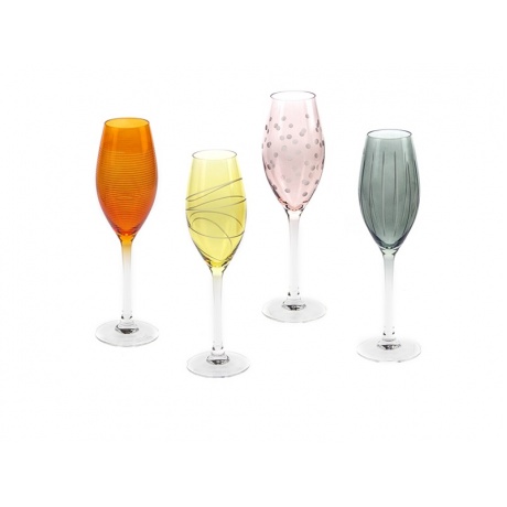 Набор бокалов для шампанского LUMINARC ИЛЛЮМИНЕЙШН КОЛОРС 240мл 4шт, L7602 - фото 3