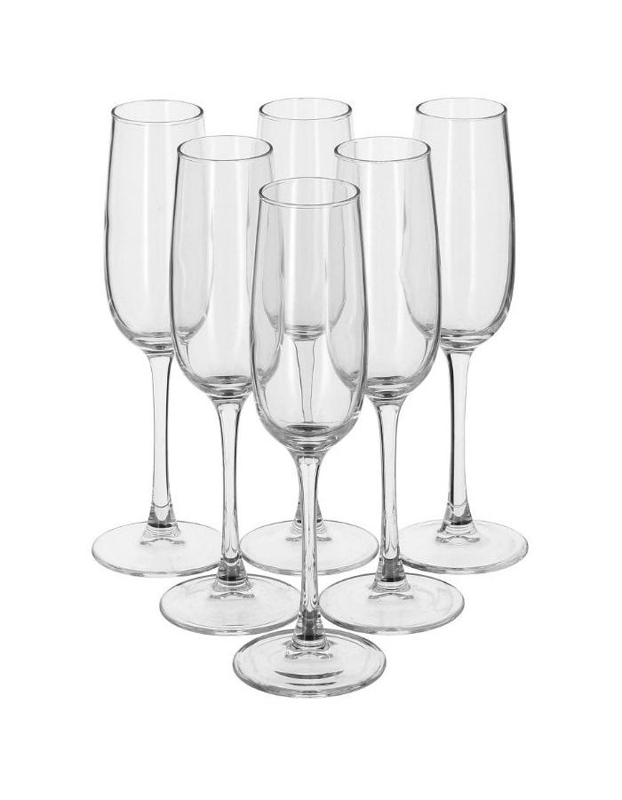 набор бокалов для шампанского luminarc домино Набор бокалов для шампанского Luminarc Аллегресс J8162 6шт175мл