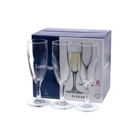 Набор бокалов для шампанского Luminarc Элеганс P2505 6шт 170мл - фото 2