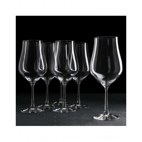 Набор бокалов для вина TULIPA 6шт 550мл CRYSTALEX CR550101T - фото 7