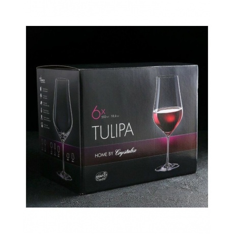 Набор бокалов для вина TULIPA 6шт 550мл CRYSTALEX CR550101T - фото 9