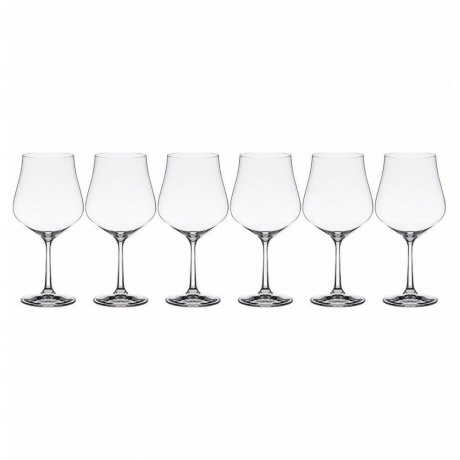 Набор бокалов для вина TULIPA 6шт 600мл CRYSTALEX CR600101T - фото 1