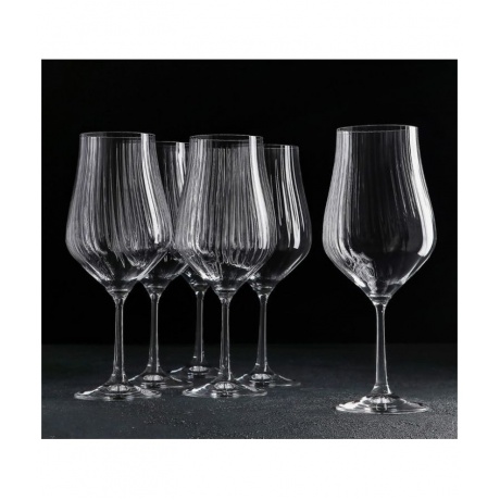Набор бокалов для вина TULIPA OPTIC 6шт 550мл CRYSTALEX CR550101TO - фото 11