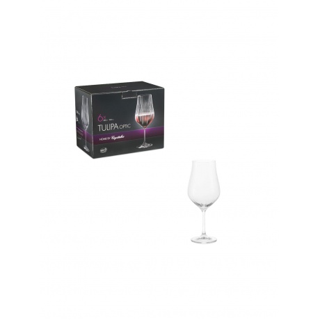 Набор бокалов для вина TULIPA OPTIC 6шт 550мл CRYSTALEX CR550101TO - фото 3
