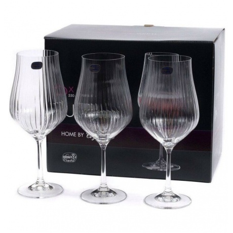 Набор бокалов для вина TULIPA OPTIC 6шт 550мл CRYSTALEX CR550101TO - фото 5