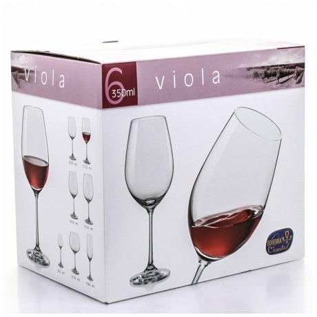 Набор бокалов для вина VIOLA 6шт 350мл CRYSTALEX CR350101V - фото 5