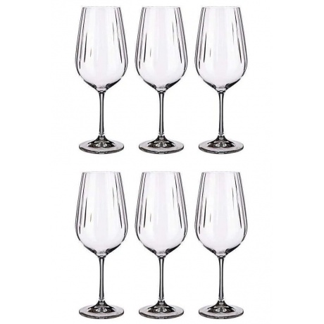 Набор бокалов для вина WATERFALL 6шт 550мл CRYSTALEX CR550101W - фото 3
