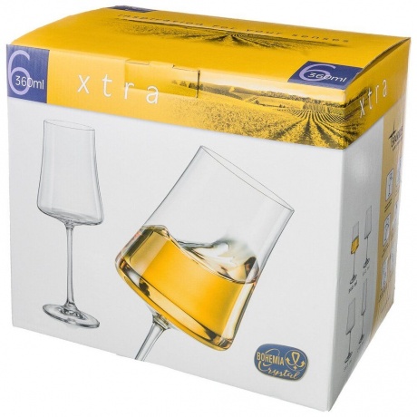 Набор бокалов для вина XTRA 6шт 360мл CRYSTALEX CR360101X - фото 8