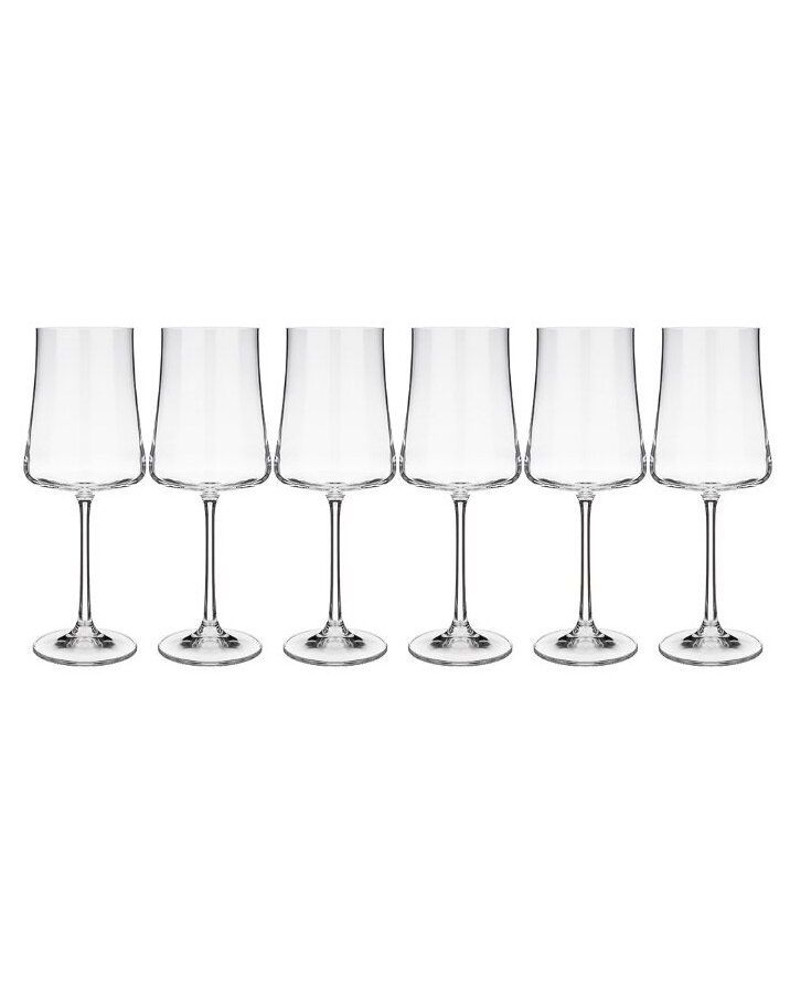 комплект бокалов для вина новогоднее поздравление Набор бокалов для вина XTRA 6шт 360мл CRYSTALEX CR360101X