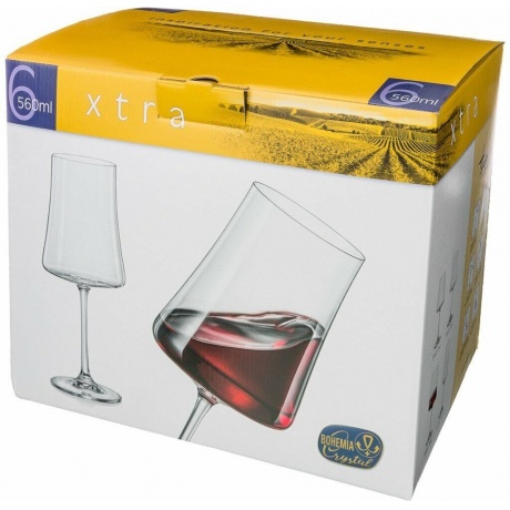 Набор бокалов для вина XTRA 6шт 560мл CRYSTALEX CR560101X - фото 5