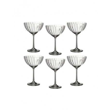 Набор бокалов для мартини WATERFALL 6шт 340мл CRYSTALEX CR340101W - фото 1