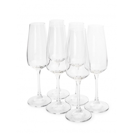 Набор бокалов для шампанского GISELLE 6шт 190мл CRYSTALEX CR190104GIS - фото 1