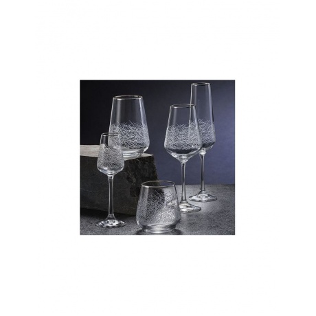 Набор бокалов для шампанского SANDRA Blizzard 6шт 200мл CRYSTALEX CR200104S - фото 3