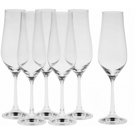Набор бокалов для шампанского TULIPA 6шт 170мл CRYSTALEX CR170104T - фото 1