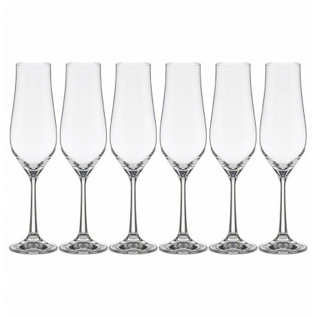 Набор бокалов для шампанского TULIPA 6шт 170мл CRYSTALEX CR170104T - фото 2