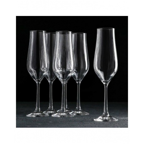 Набор бокалов для шампанского TULIPA 6шт 170мл CRYSTALEX CR170104T - фото 6